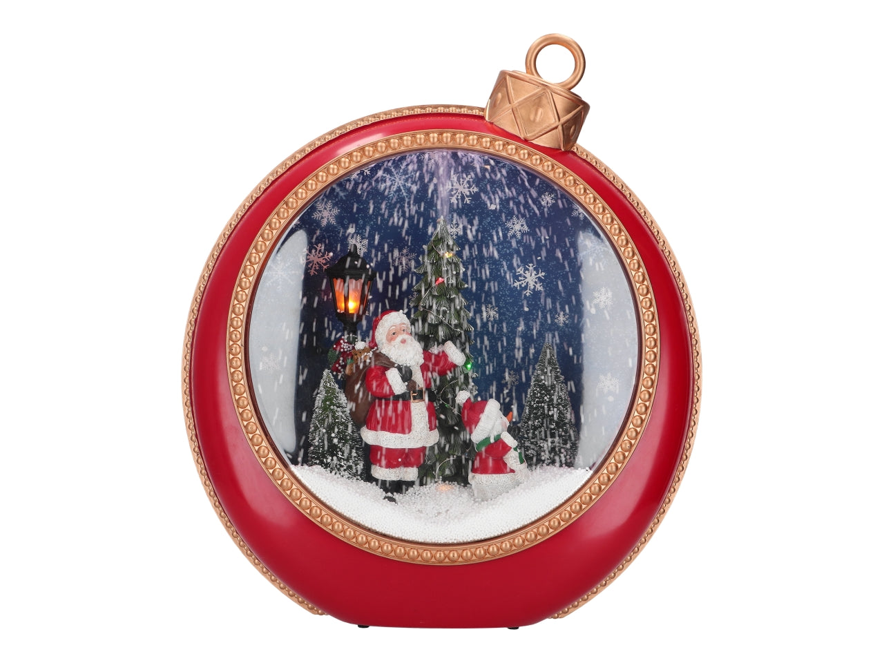 Giostrina palla di natale 41x15x46cm rossa con led