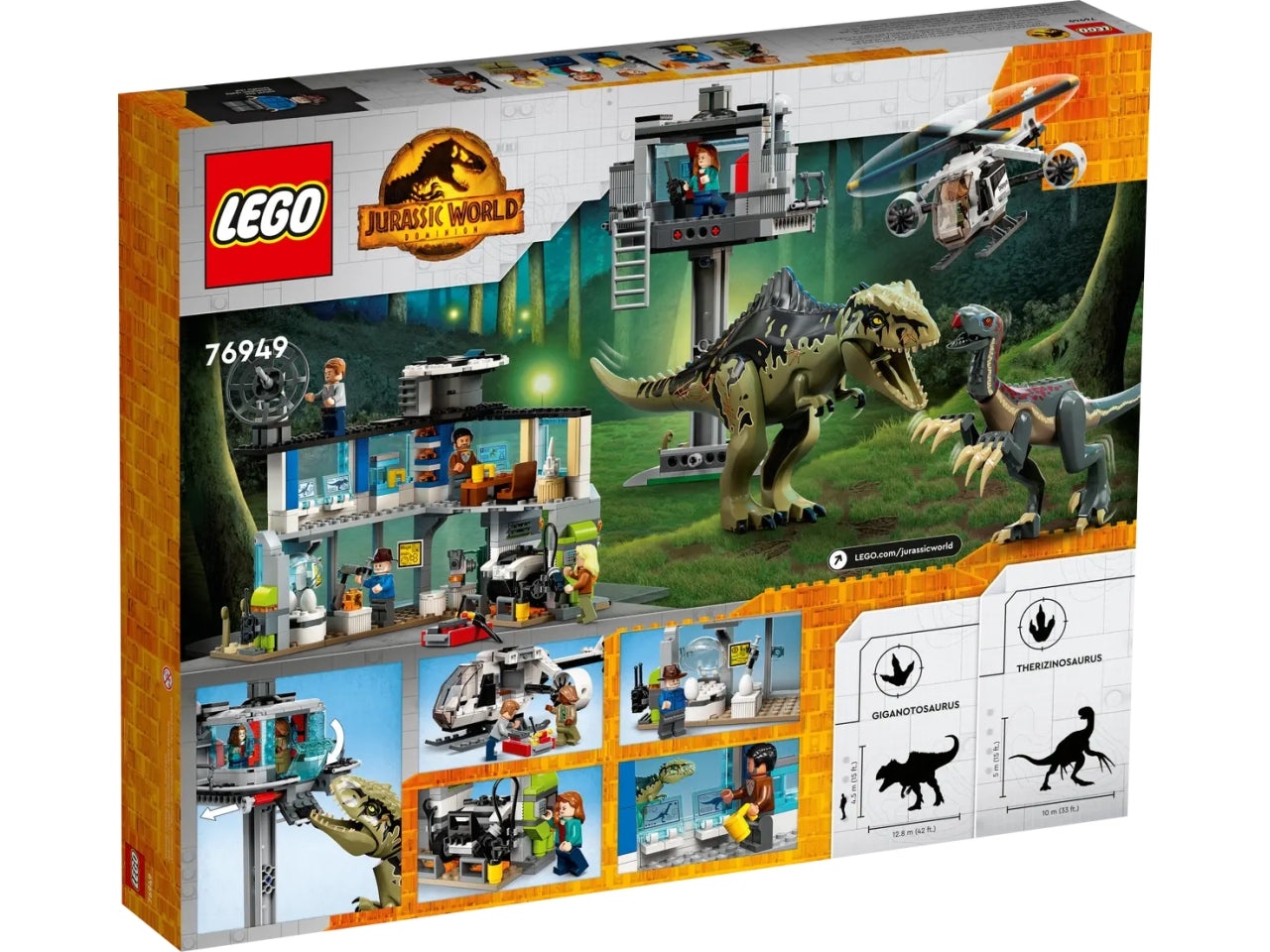 Lego Jurassic World Attacco del Giganotosauro e del Terizinosauro 76949