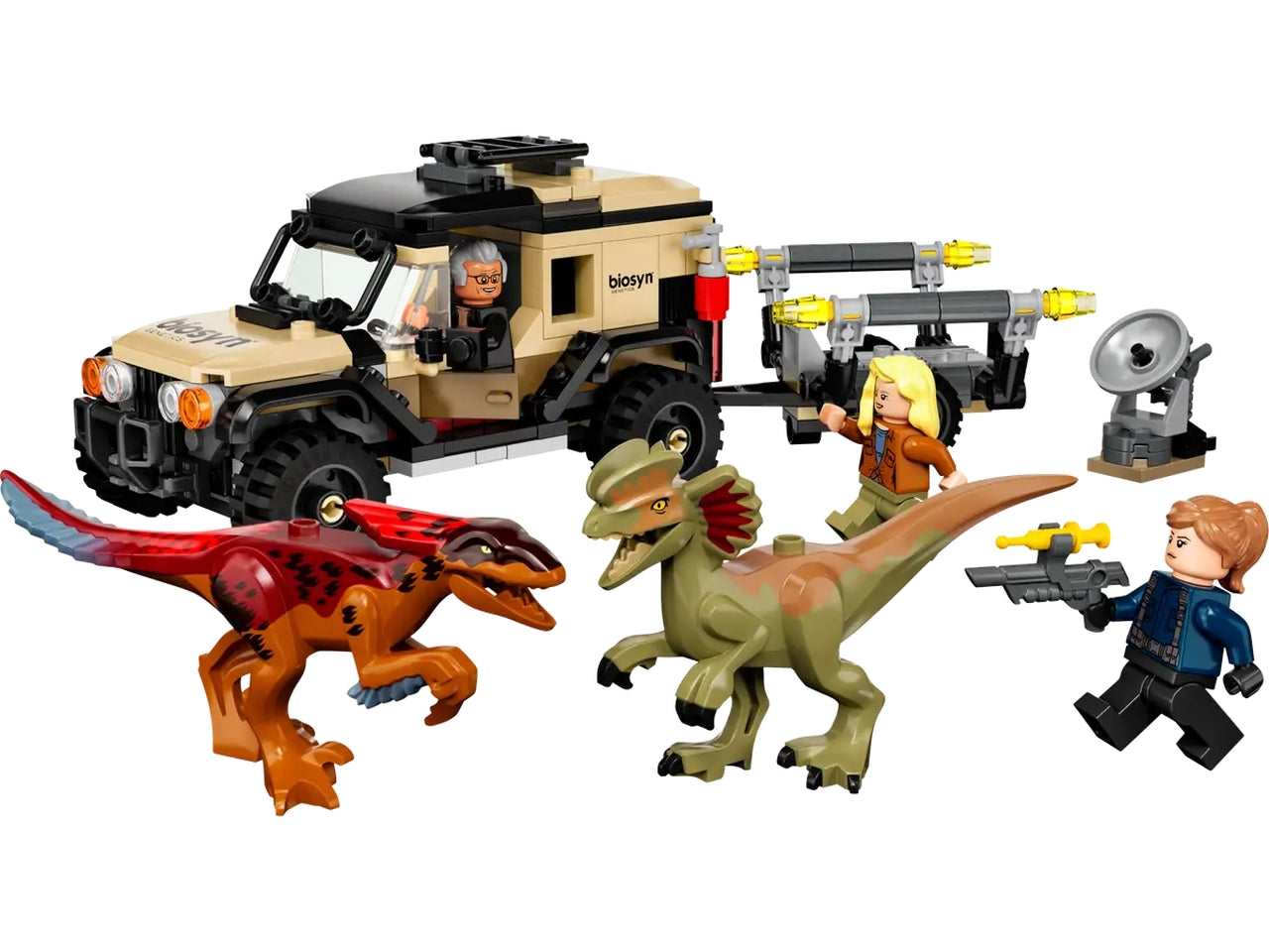 Lego trasporto del piroraptor e del dilofosauro.