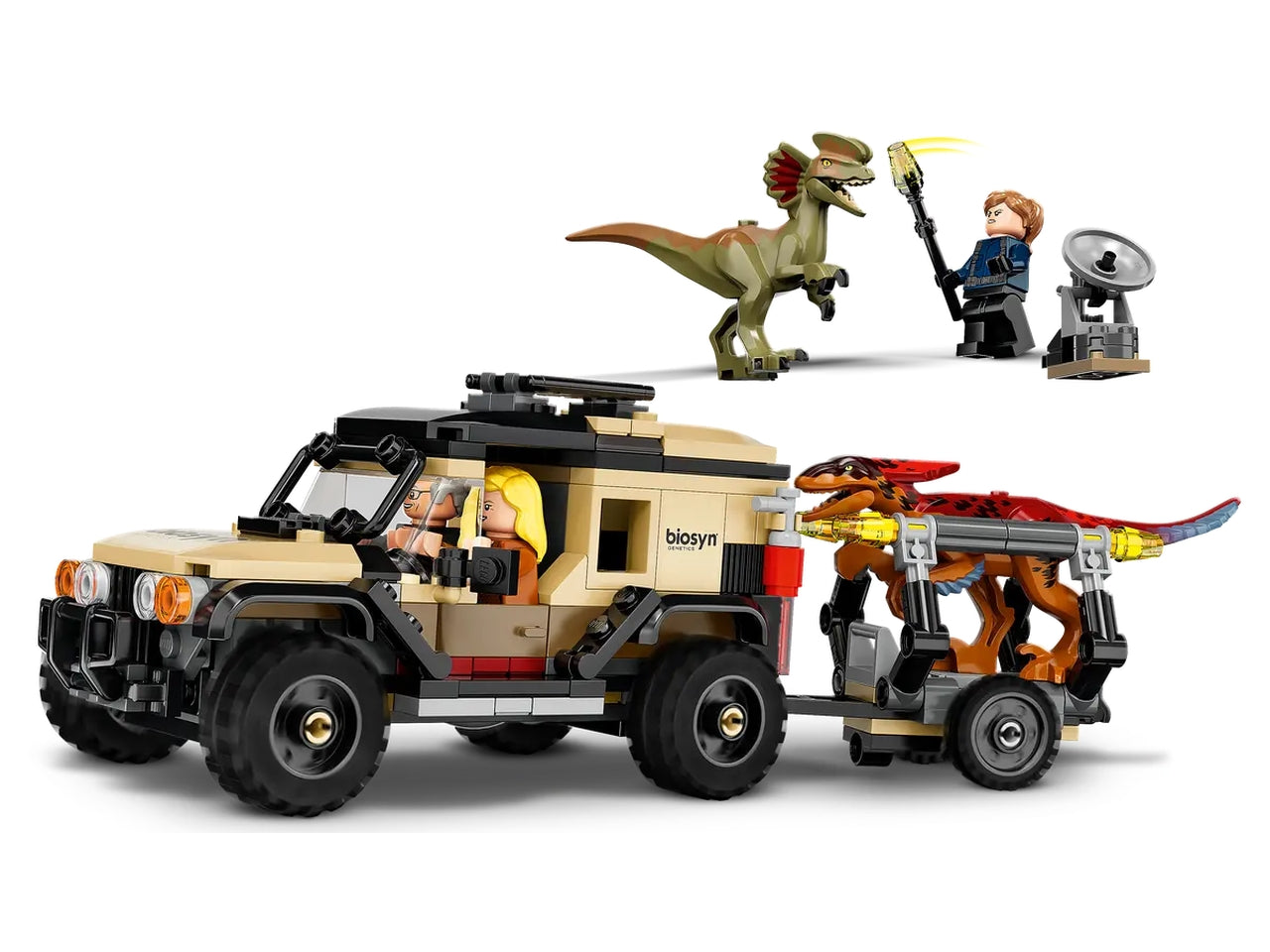 Lego trasporto del piroraptor e del dilofosauro.