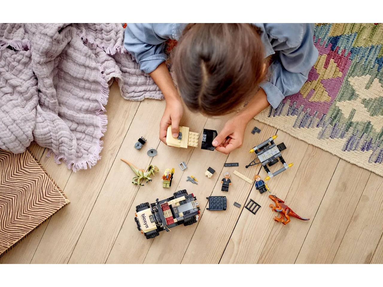 Lego trasporto del piroraptor e del dilofosauro.