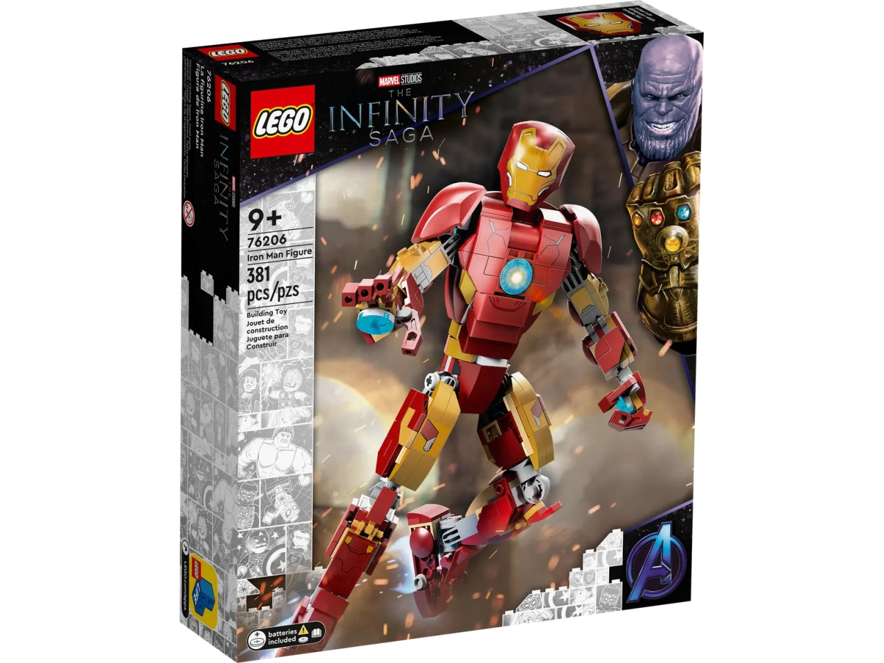 Lego personaggio di iron man.