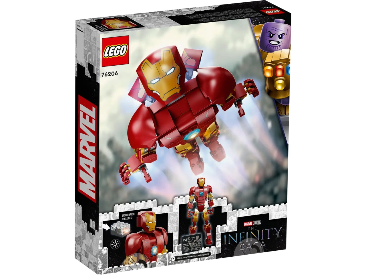 Lego personaggio di iron man.