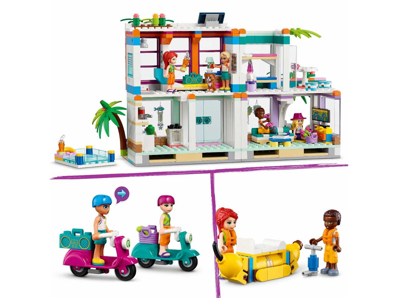Lego casa delle vacanze sulla spiaggia.