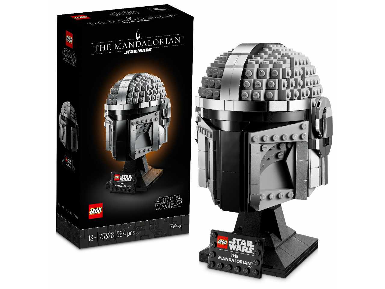 Lego casco del mandaloriano.