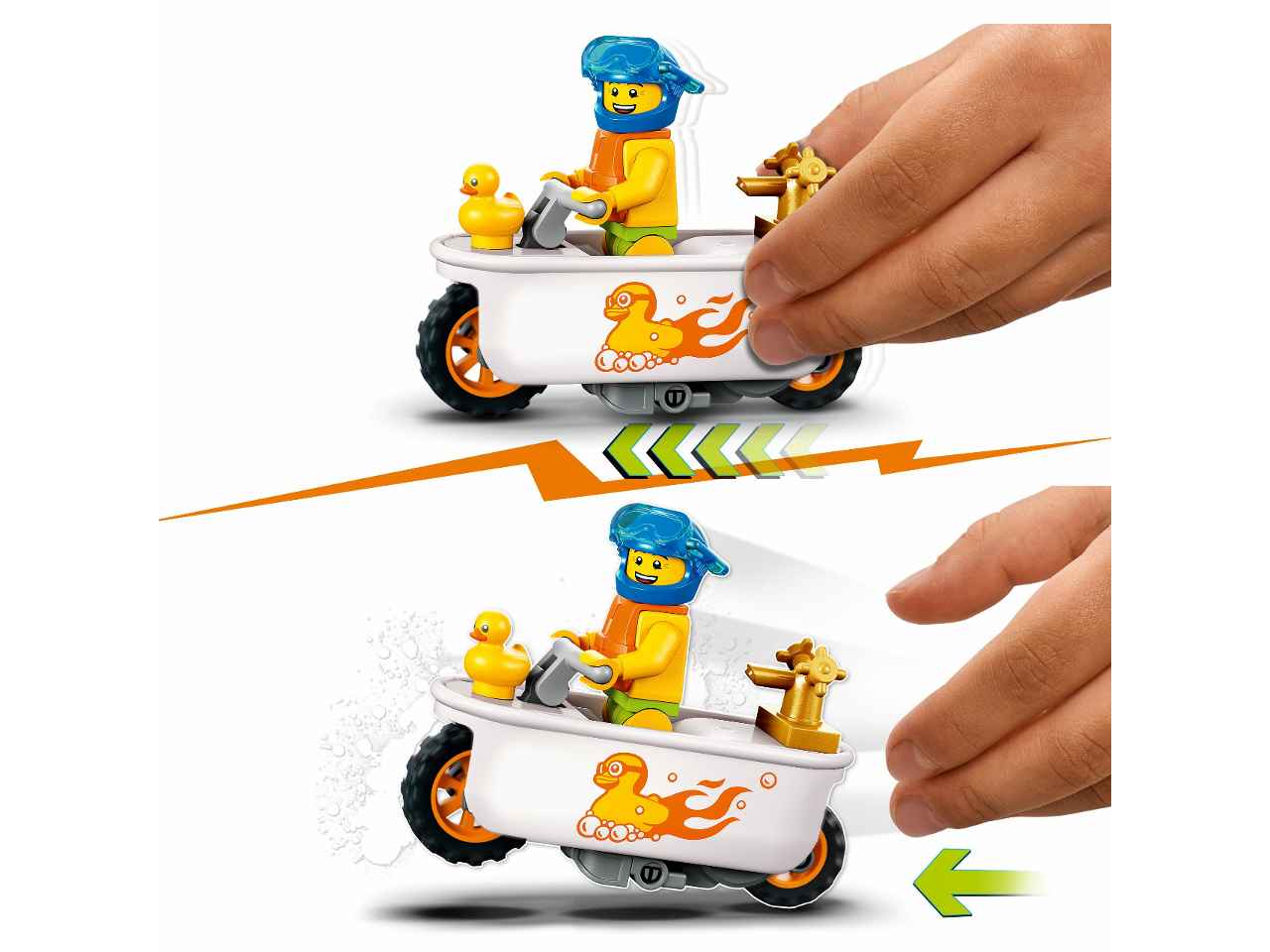 Lego city stunt bike vasca da bagno 60333