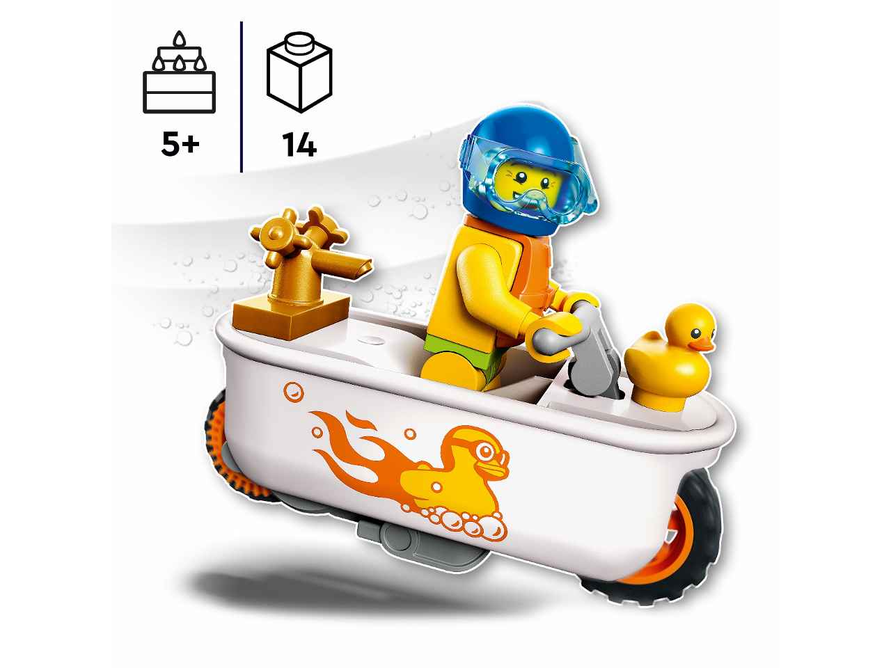 Lego city stunt bike vasca da bagno 60333
