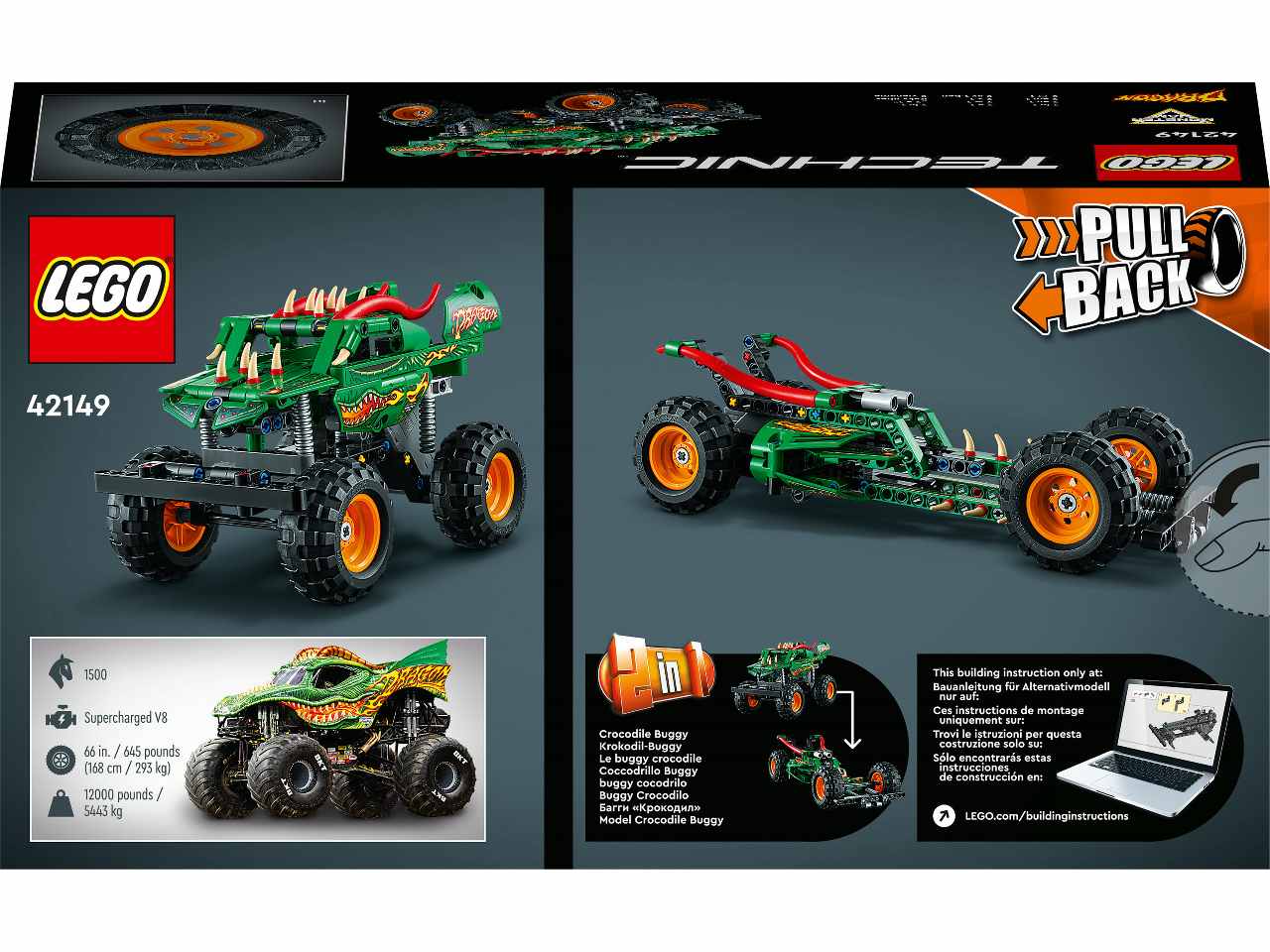 Lego Technic Monster Jam Dragon 42149