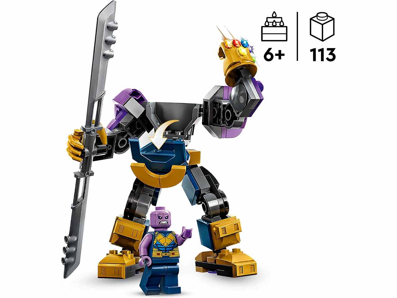 Lego super heroes armatura mech snodabile di thanos