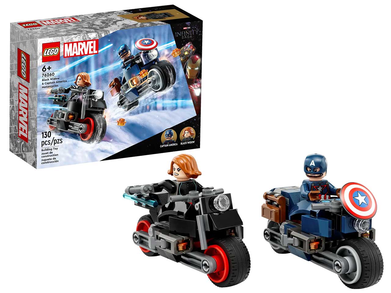 Lego Marvel Motociclette di Black Widow e Captain America 76260