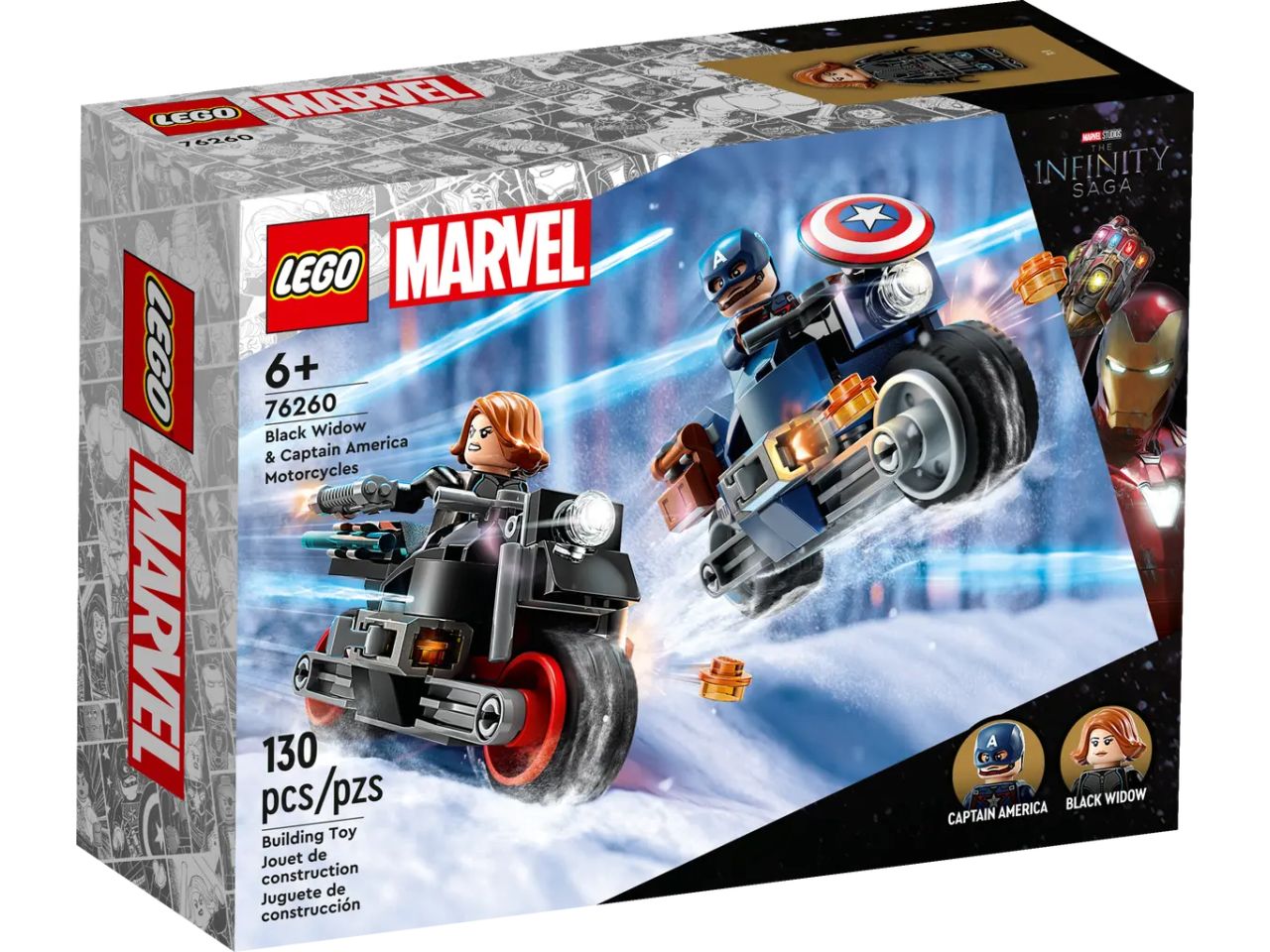 Lego Marvel Motociclette di Black Widow e Captain America 76260