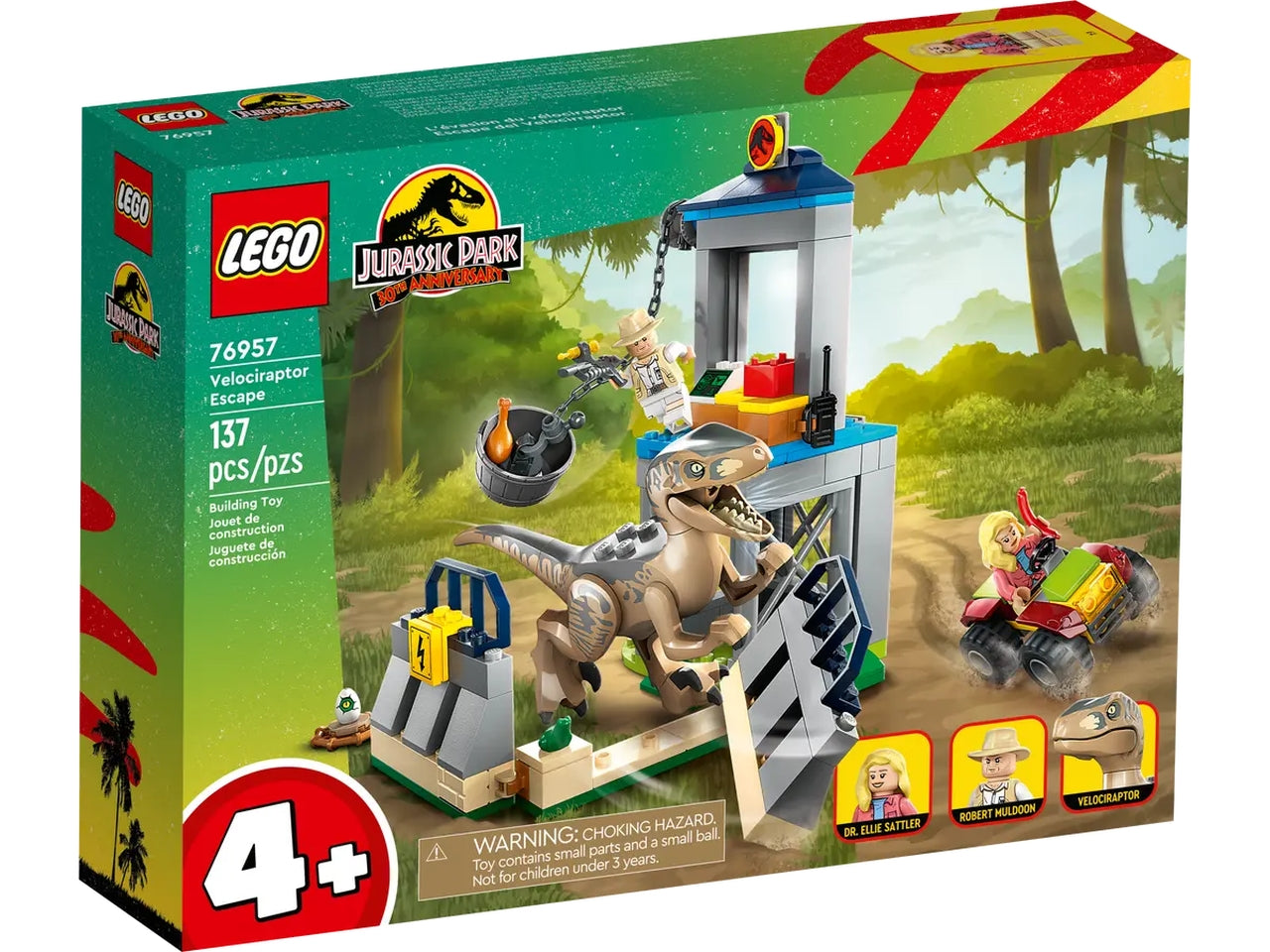 Lego Jurassic Park La Fuga del Velociraptor 76957