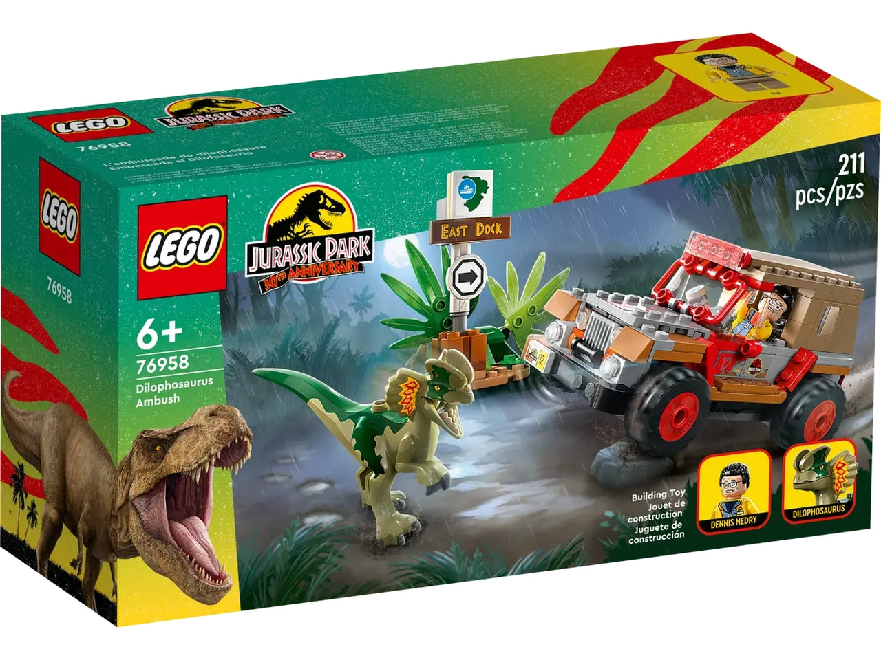 Lego Jurassic Park LAgguato del Dilofosauro 76958