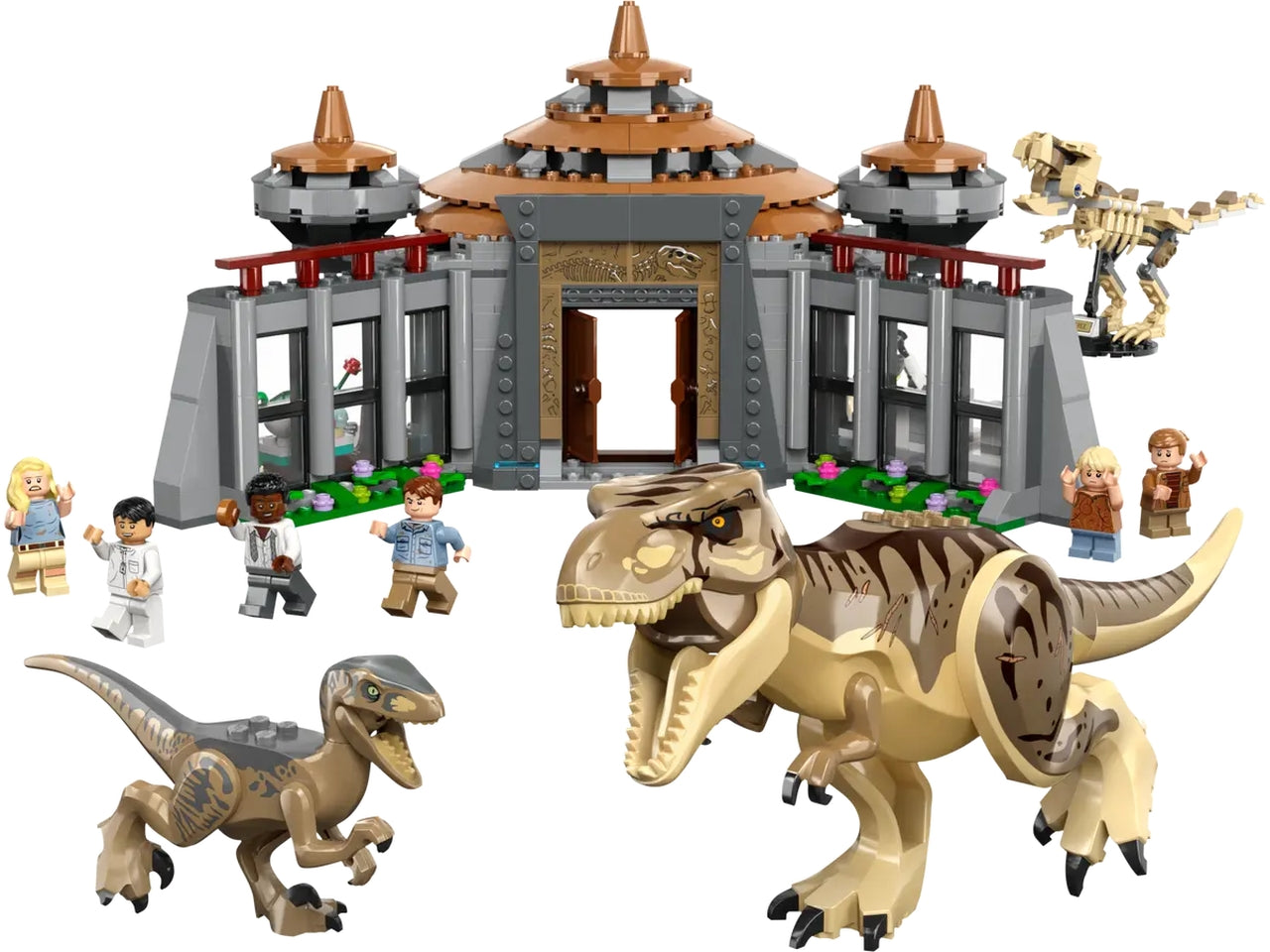 Lego jurassic world centro visitatori: lattacco del t. rex e del raptor