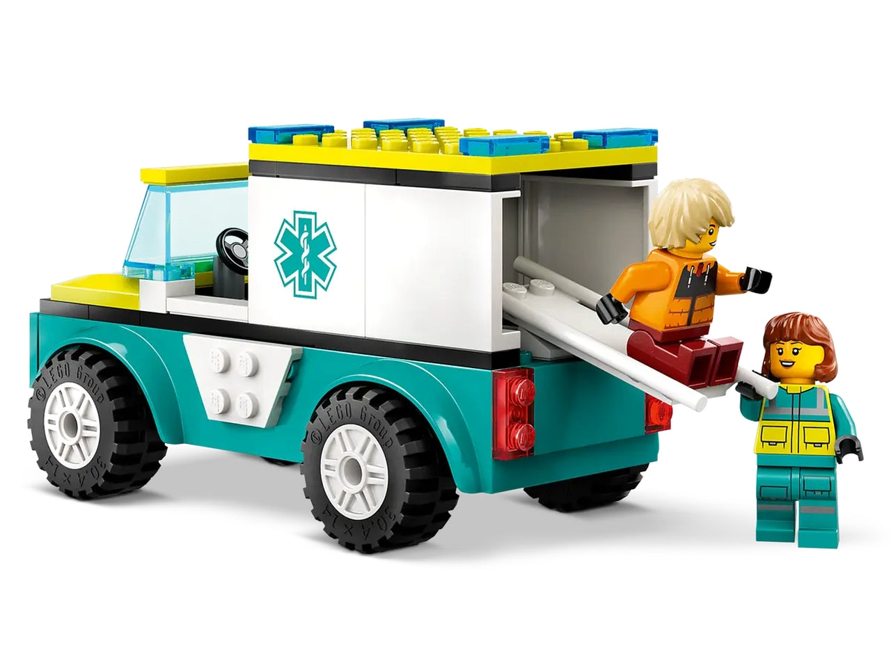 Lego city great vehicles ambulanza di emergenza e snowboarder