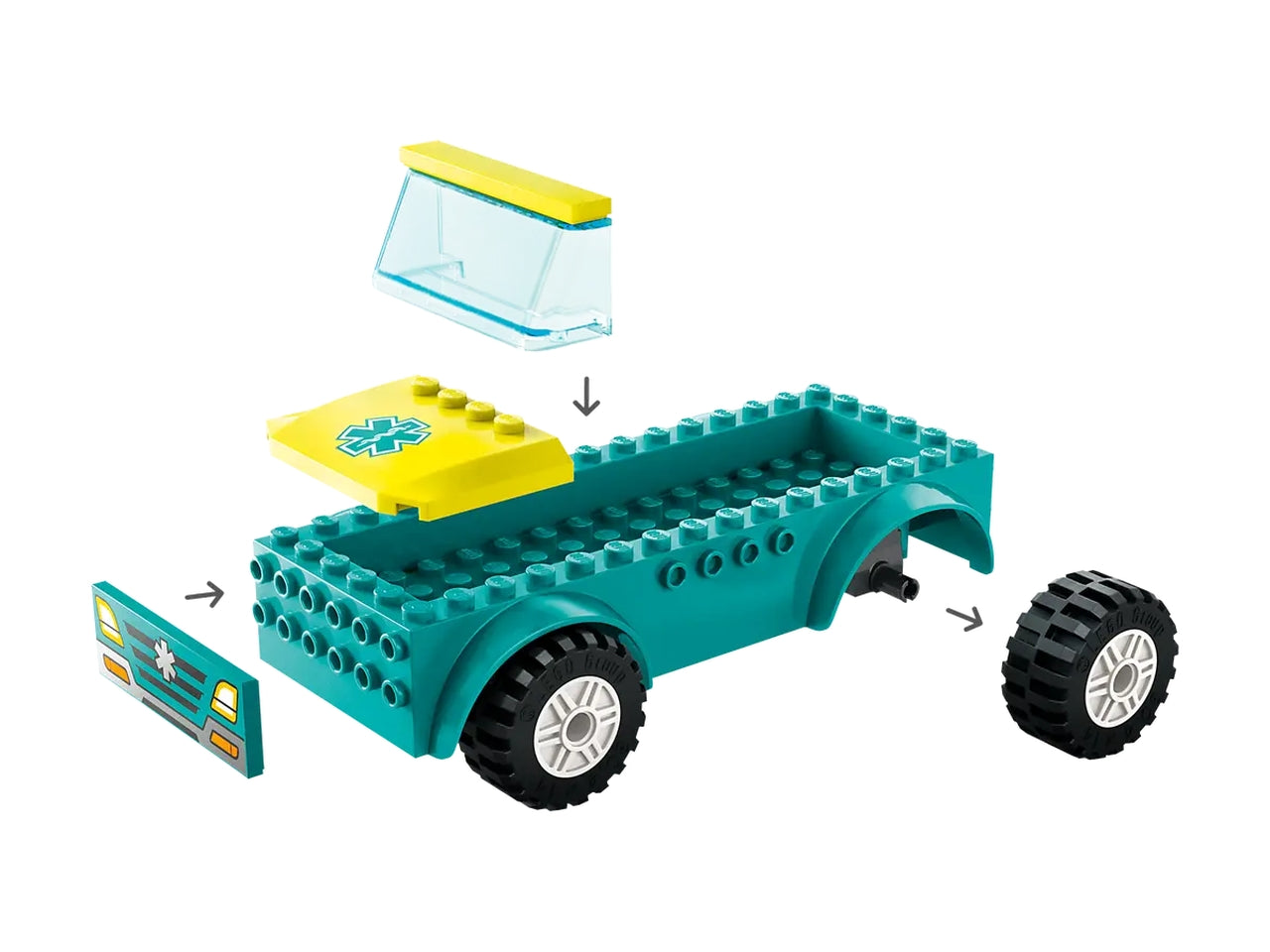 Lego city great vehicles ambulanza di emergenza e snowboarder