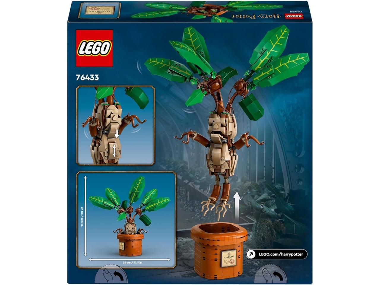 Lego Harry Potter Mandragola, set di costruzioni in scatola da 579 pezzi, per ragazzi 10+ anni 76433