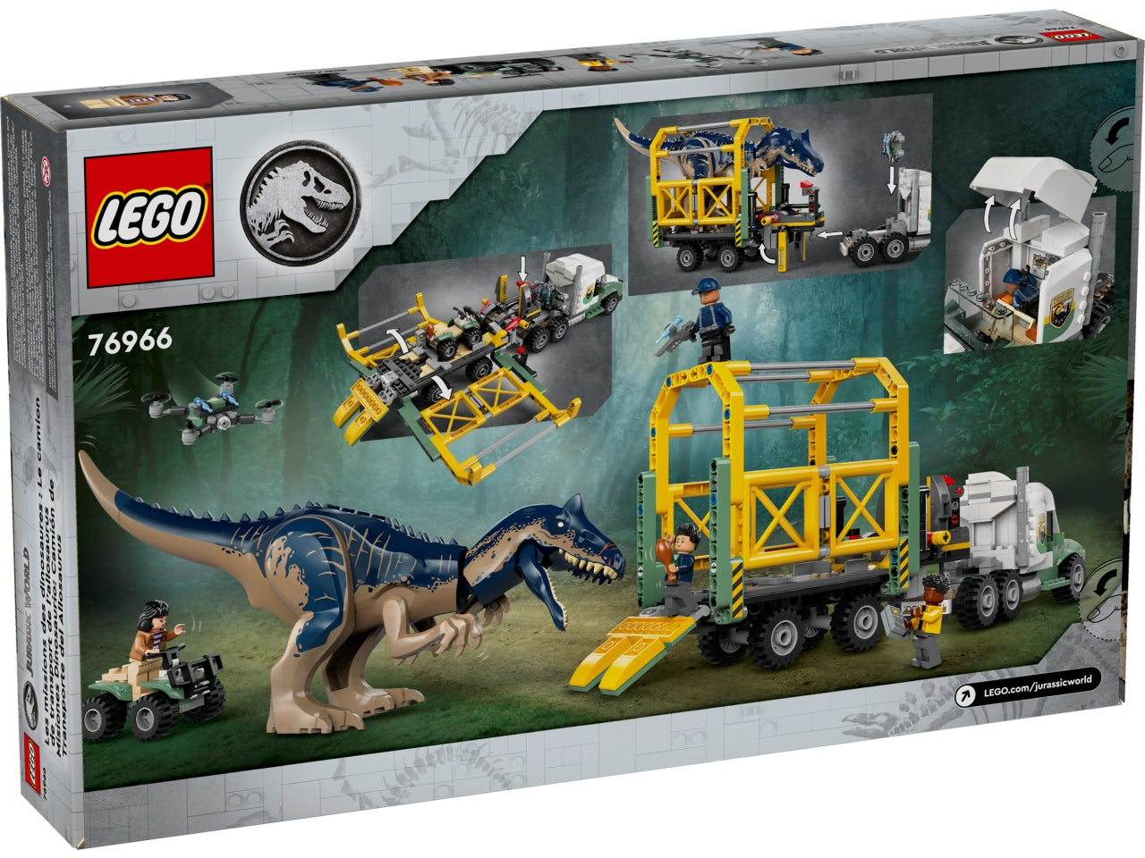 LEGO Jurassic World - Set con allosauro giocattolo: delizia i fan dei dinosauri di 8+ anni con questo dettagliato set Missione dinosauro 76966