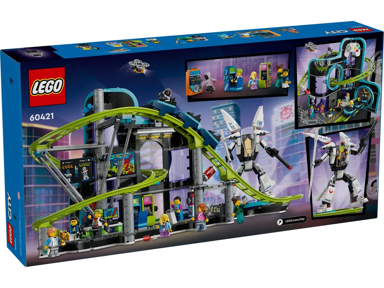Lego My City Montagne Russe di Robot World, set di cosctruzioni in scatola da 986 pezzi, per ragazzo 8+ anni 60421