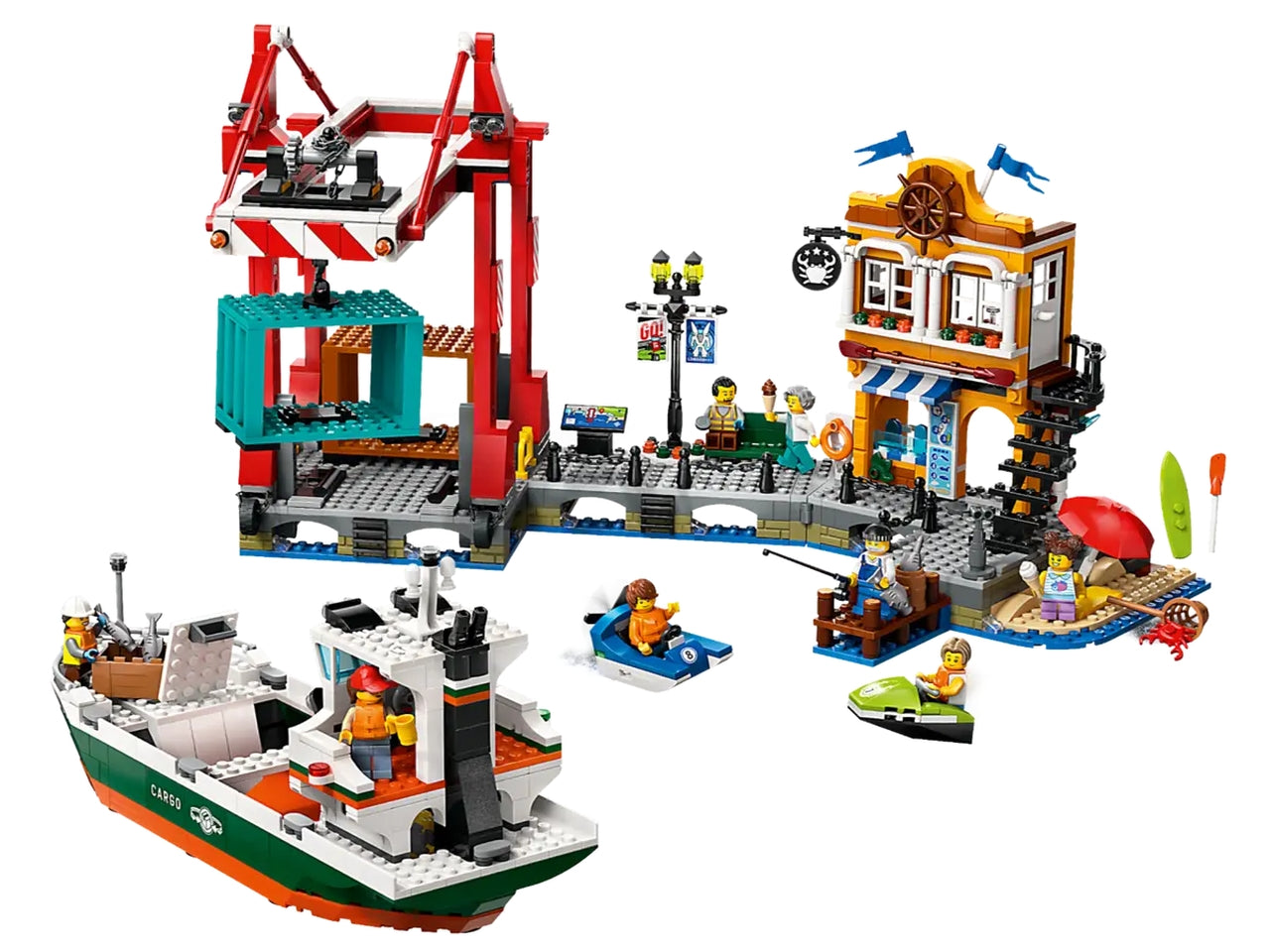 Lego My City Porto e Nave merci, set di costruzioni in scatola da 1226 pezzi, per ragazzo 8+ anni 60422