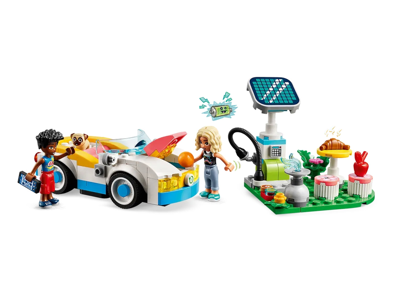 Lego friends auto elettrica e caricabatterie