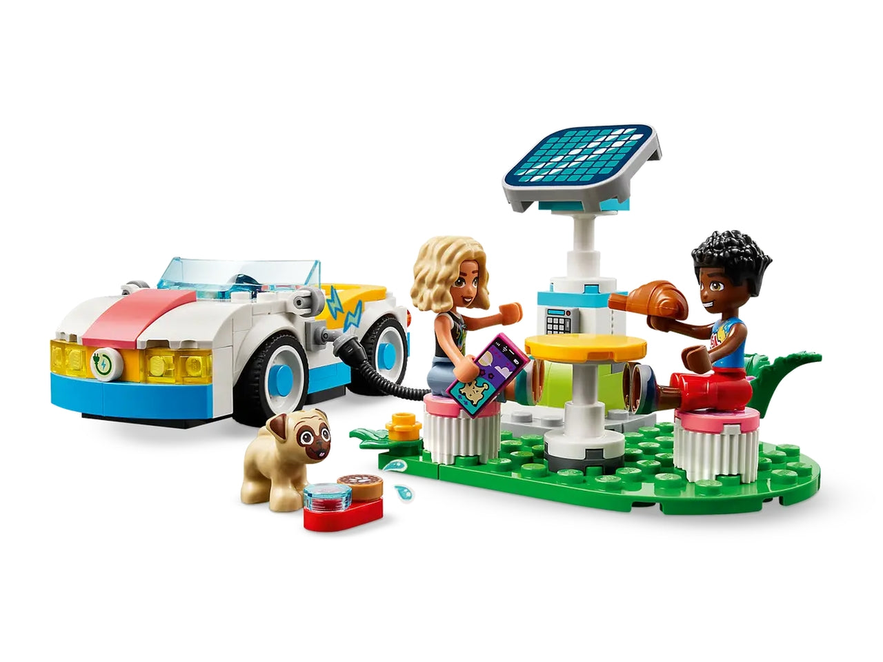 Lego friends auto elettrica e caricabatterie