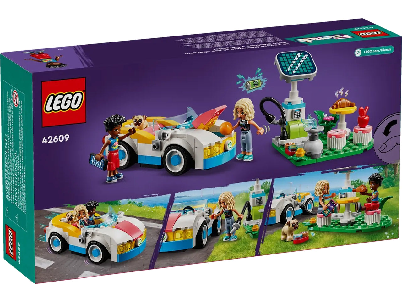 Lego friends auto elettrica e caricabatterie