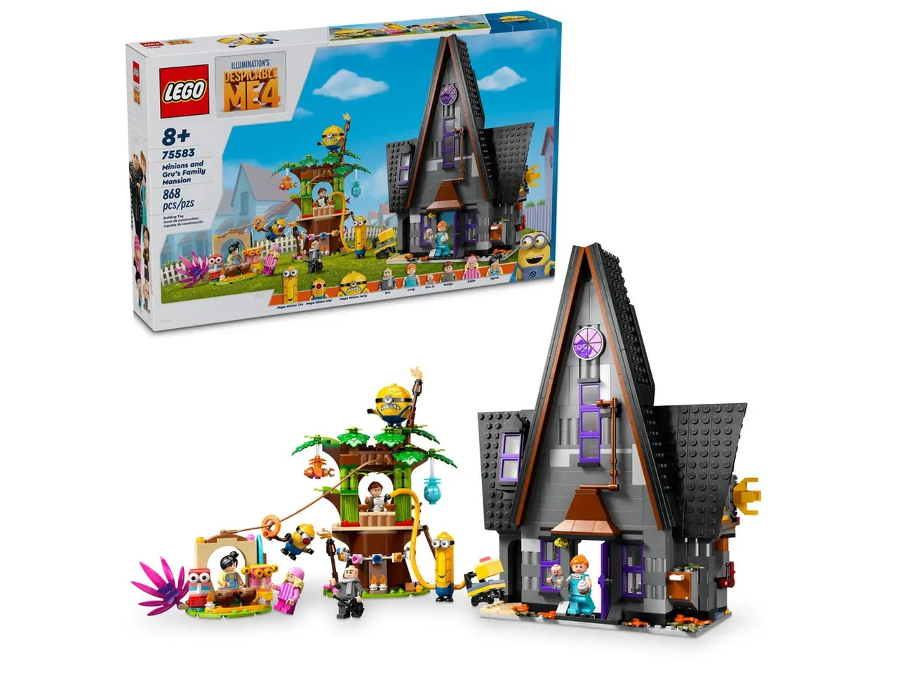 Lego Minions e la villa della famiglia di Gru, set di costruzioni in scatola da 868 pezzi, 8+ anni, 75583
