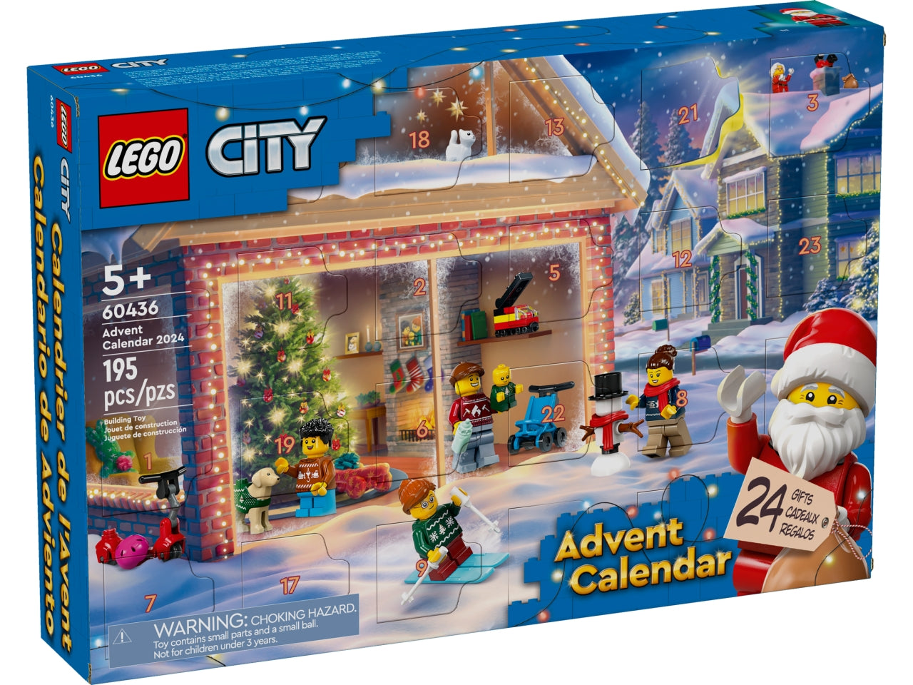 LEGO City - Calendario dellAvvento ricco di divertimento: organizza il conto alla rovescia fino al Natale con il Calendario dellAvvento 2024 per bambini dai 5 anni in su 60436