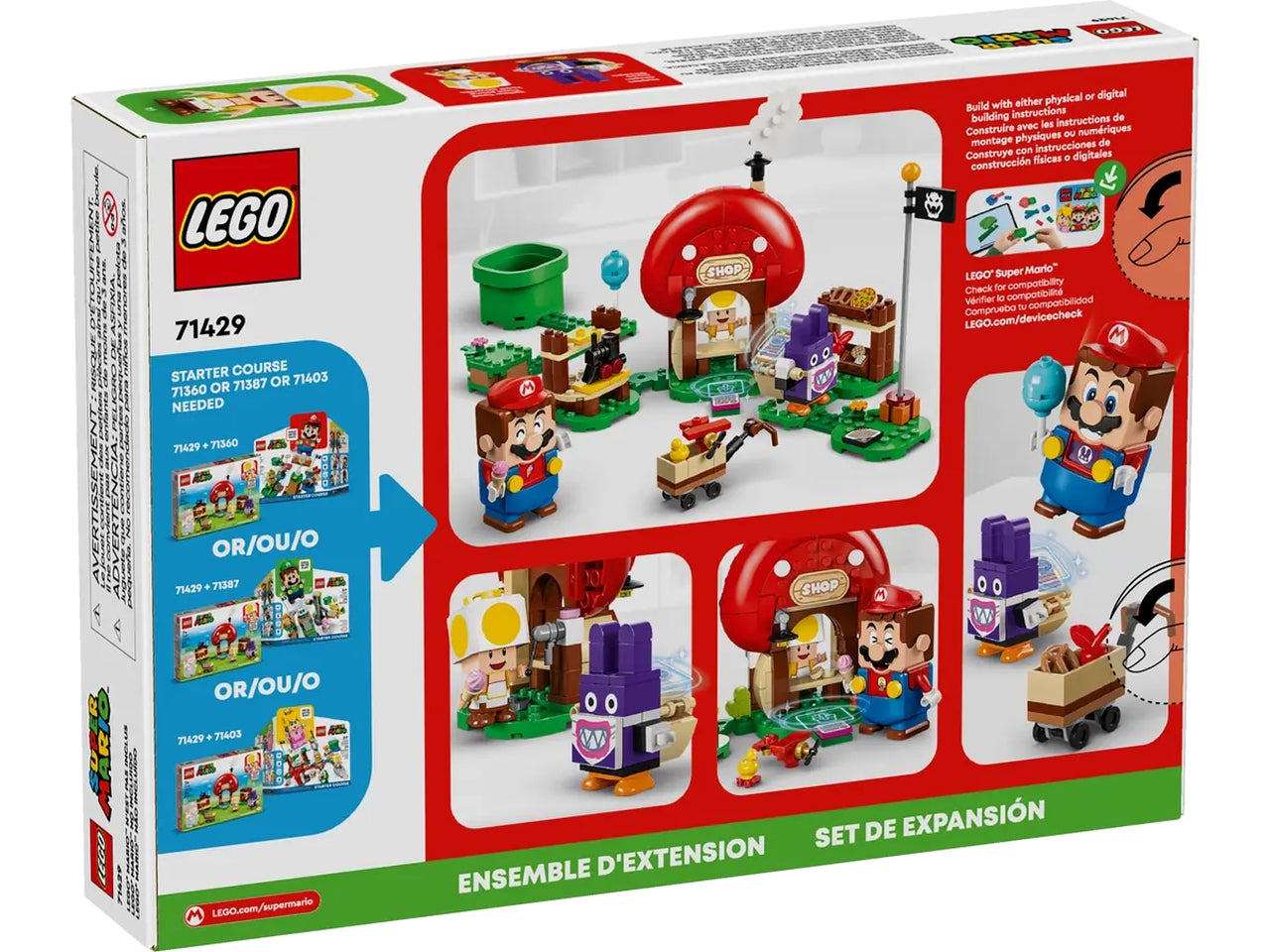 Lego super mario pack di espansione ruboniglio al negozio di toad