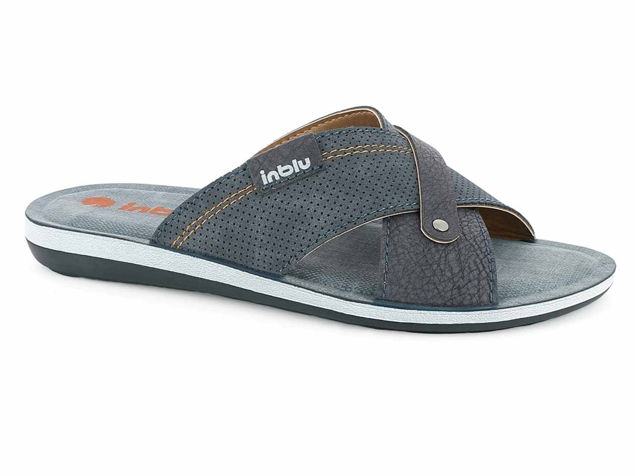 Ciabatta uomo daino tg.39-46 blu da000020