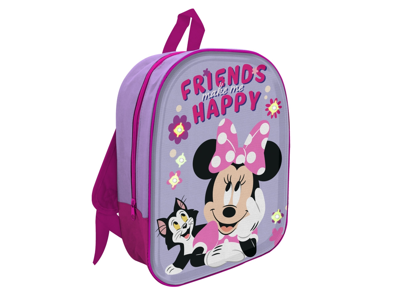 Zaino asilo Minnie 3d con led lilla e fucsia- Mc Group