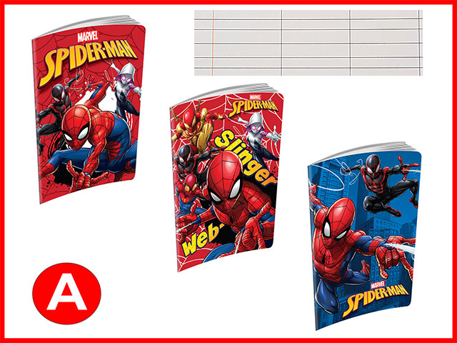 Maxi quaderno rigatura a spiderman - assortiti