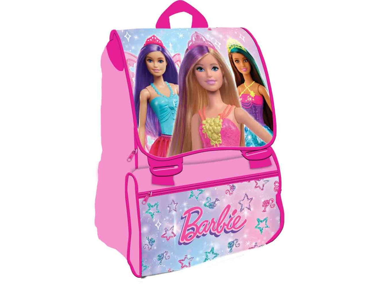 Zaino scuola Barbie estensibile in poliestere rosa 40x28x14 cm - Dimagraf