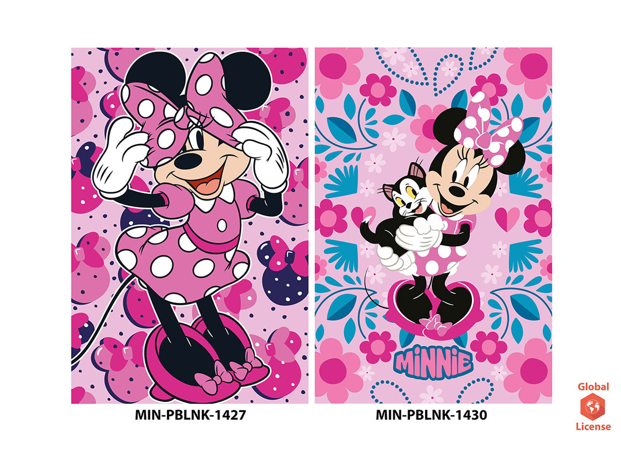 Minnie plaid singolo autunno/inverno rosa in poliestere 100x150 cm- SC. Global