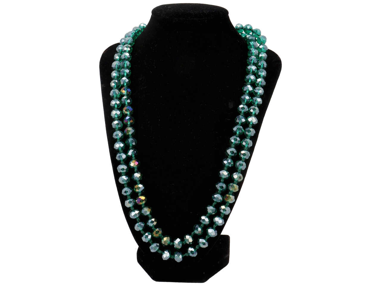 Collana con cristalli di vetro verdi nichel free