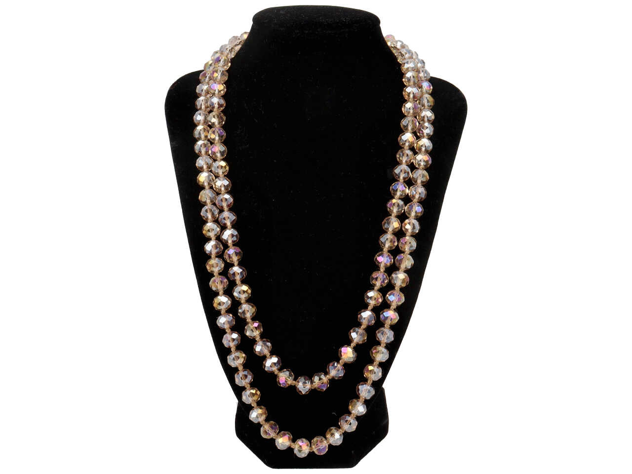 Collana con cristalli di vetro ambra nichel free