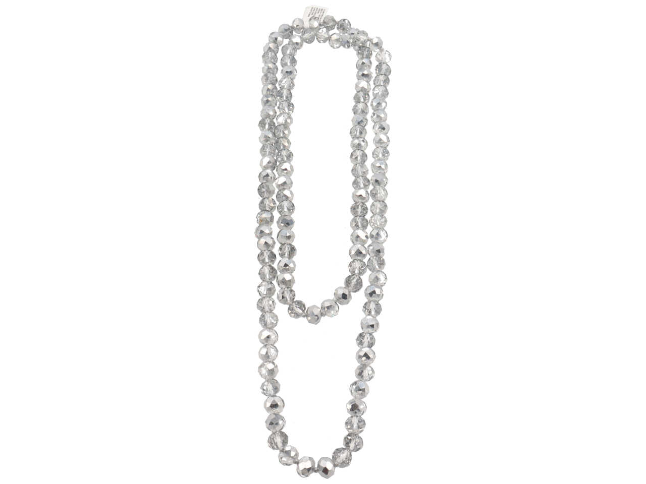 Collana con cristalli di vetro argentati nichel free