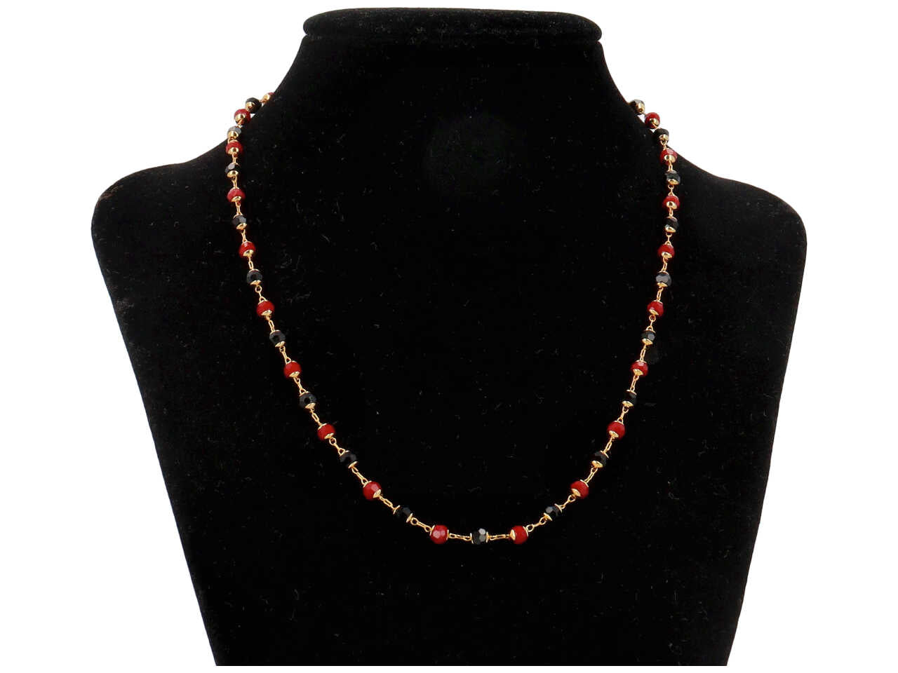 Collana con cristalli di vetro bordeaux nichel free