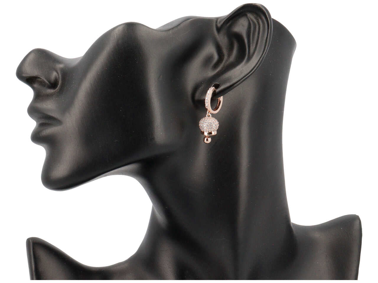 Orecchini in ottone con pendente a forma di campanella oro rosa