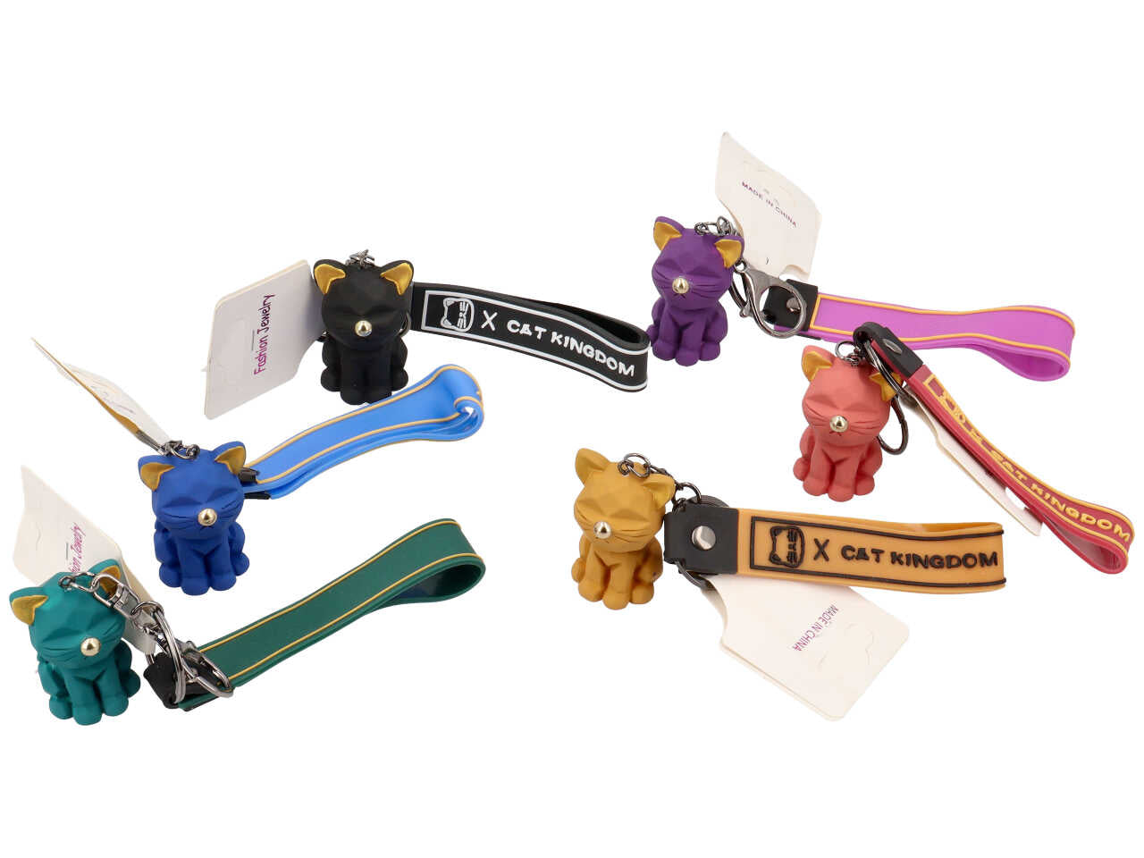 Portachiavi a forma di gatto - disponibile in colori diversi