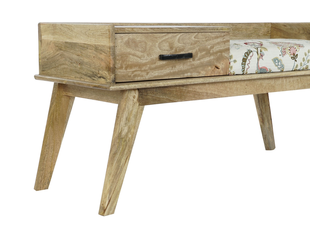 Cassapanca cotone e mango misura 114x40,6x53cm con 1 cassetto