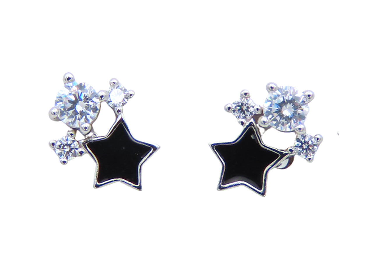 Stella nera con zirconi argento or4016
