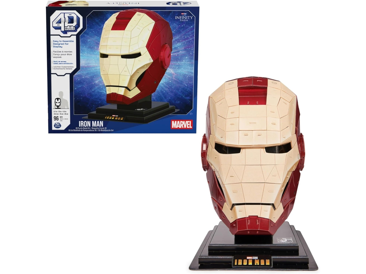 Puzzle 4D Build Iron Man casco, kit di modellismo da 96 pezzi per ragazzi e adulti, 12+ anni - Spin Master
