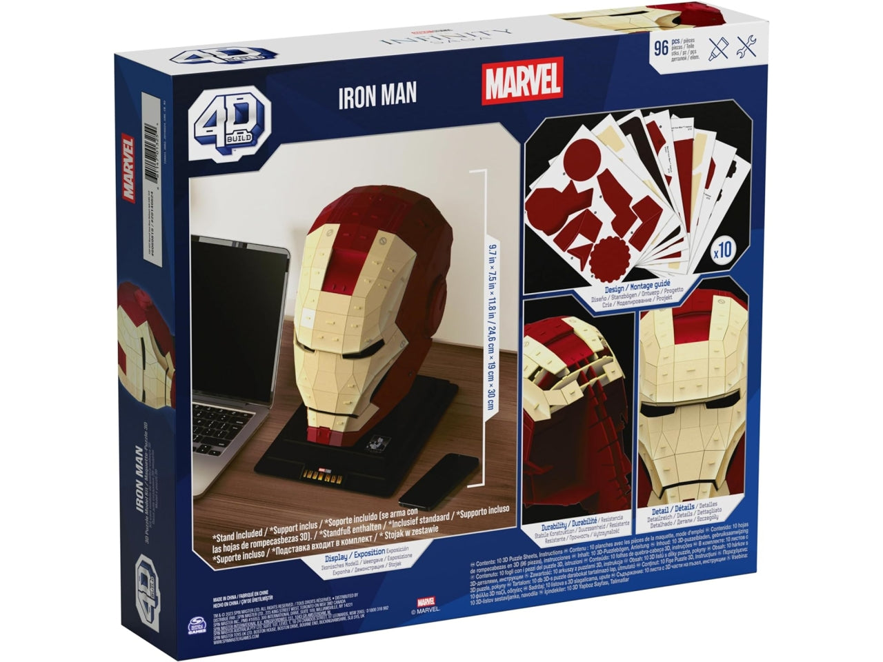 Puzzle 4D Build Iron Man casco, kit di modellismo da 96 pezzi per ragazzi e adulti, 12+ anni - Spin Master