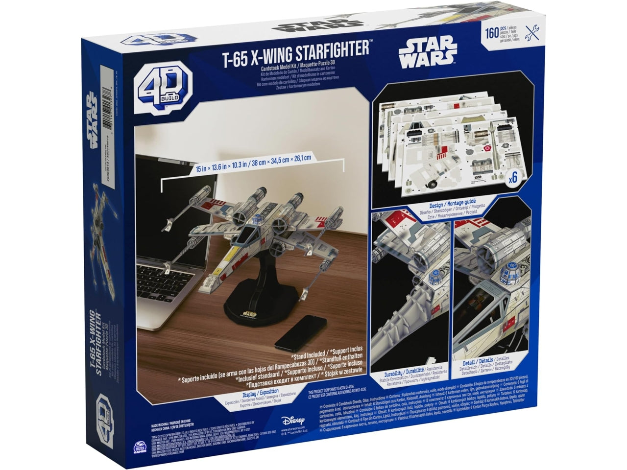 Puzzle 4D Build X-Wing Star Wars, kit di modellismo da 160 pezzi per ragazzi e adulti, 12+ anni - Spin Master