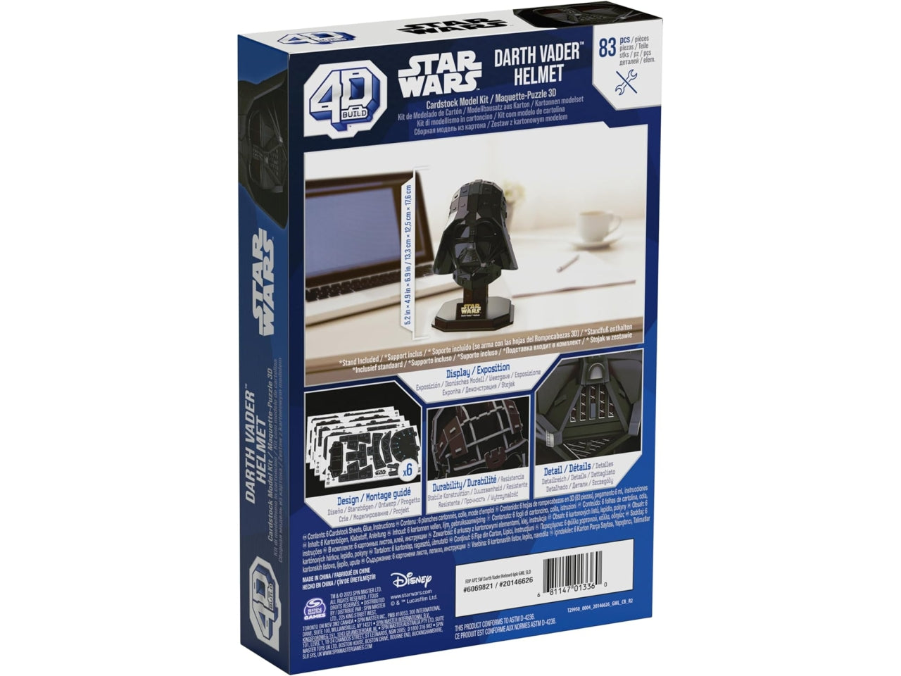 Puzzle 4D Build Darth Vader maschera Star Wars, kit di modellismo da 83 pezzi per ragazzi e adulti, 12+ anni - Spin Master