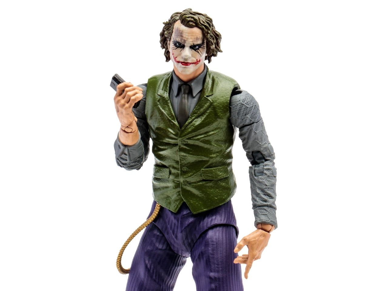 Dc multiverse 18cm - joker da il cavaliere oscuro con playset e accessori