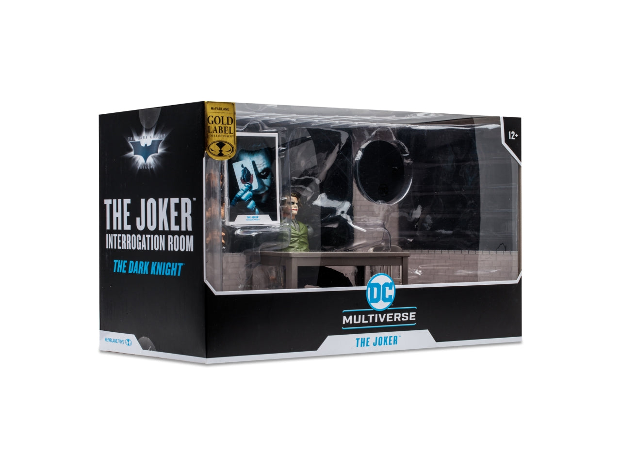 Dc multiverse 18cm - joker da il cavaliere oscuro con playset e accessori