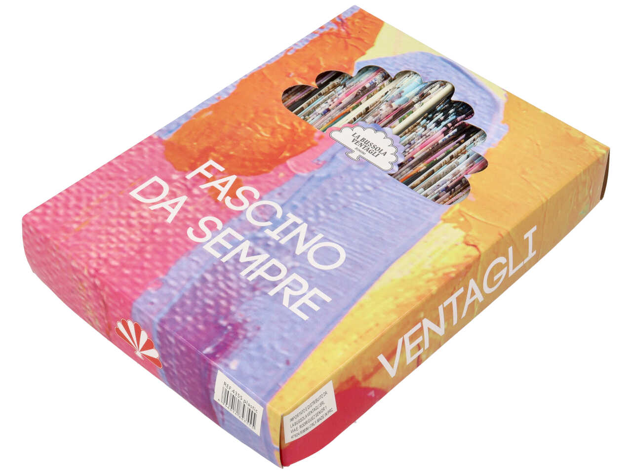 Ventaglio in plastica stampati con merletto fantasia puglia d.45cm